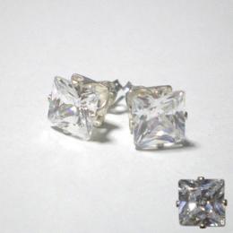 スタッドピアス 【SILVER】 【ジルコニア】 【SQUARE】 【7mm】