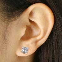 スタッドピアス 【SILVER】 【ジルコニア】 【SQUARE】 【7mm】