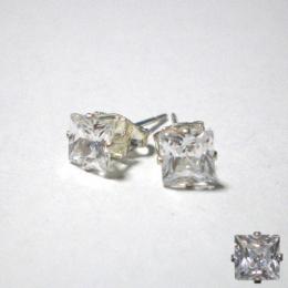 スタッドピアス 【SILVER】 【ジルコニア】 【SQUARE】 【5mm】