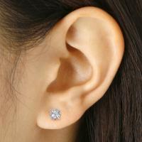 スタッドピアス 【SILVER】 【ジルコニア】 【SQUARE】 【5mm】