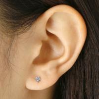 スタッドピアス 【SILVER】 【ジルコニア】 【SQUARE】 【4mm】